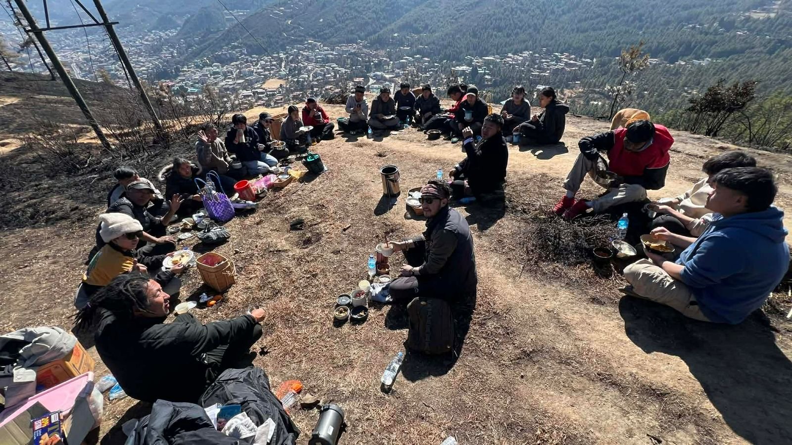 The journey of collecting the soiled Lungta flag begins